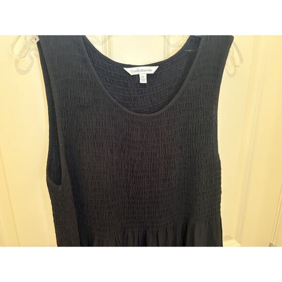 Croft And Barrow Black Gathered Top Dress X Large Maxi Dress - Picture 3 of 4